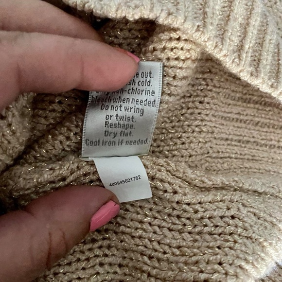 Lauren Conrad Pink Knit Sweater Lace Applique Hearts Size XL - Picture 9 of 9